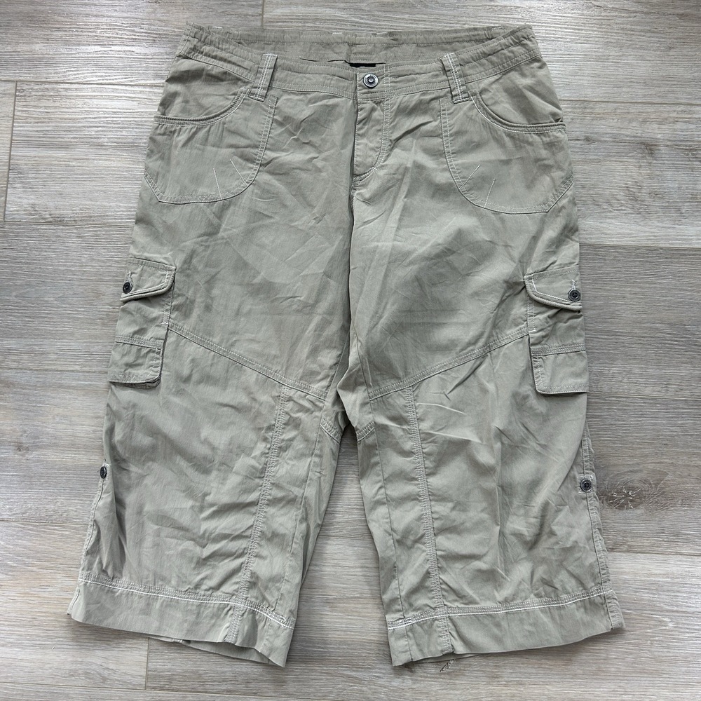 KUHL Womens Size 14 Kontra Khaki Hiking Activewear Convertible Capri‎ Shorts